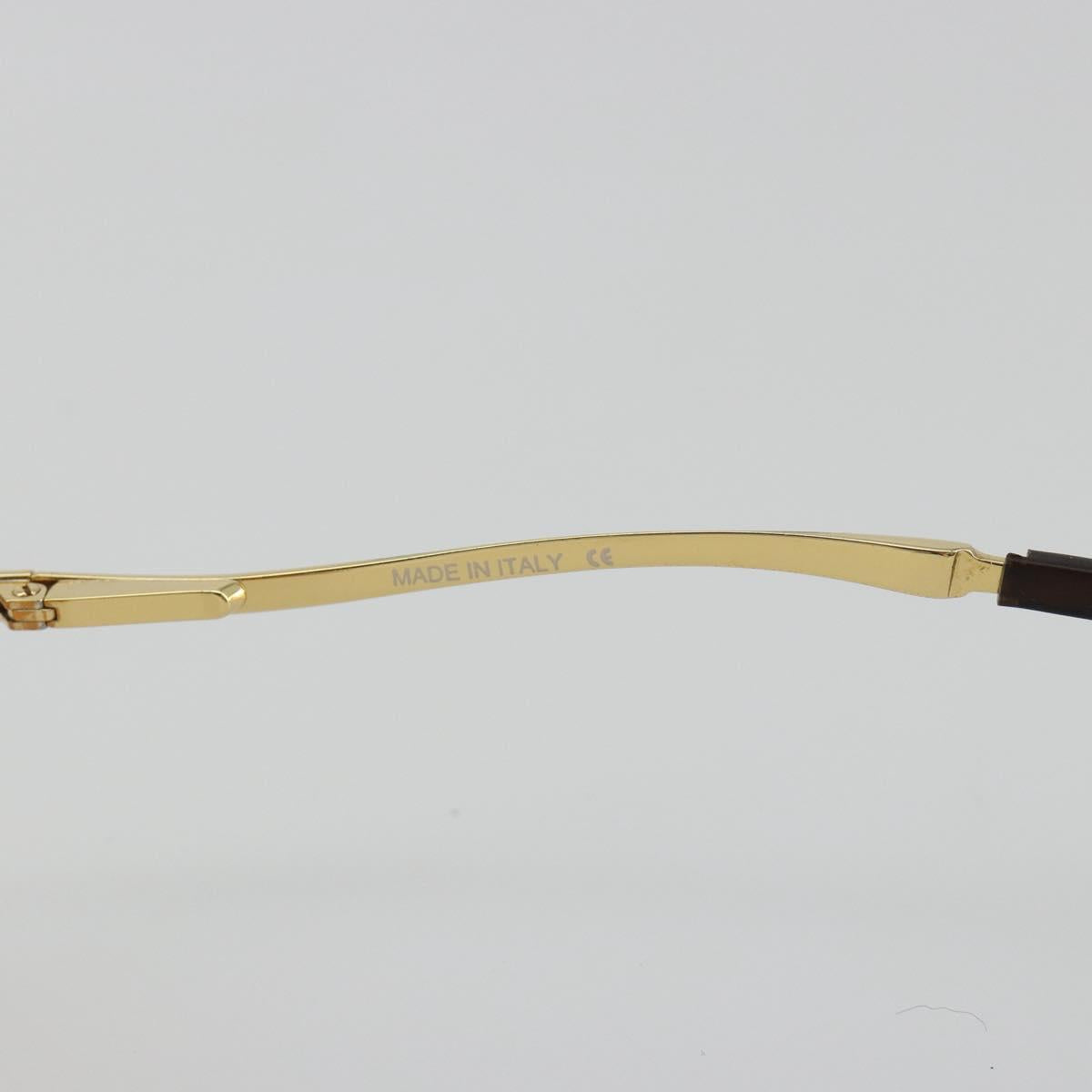 CELINE C Macadam Rimless Sunglasses Metal Brown Gold Auth BA14022V
