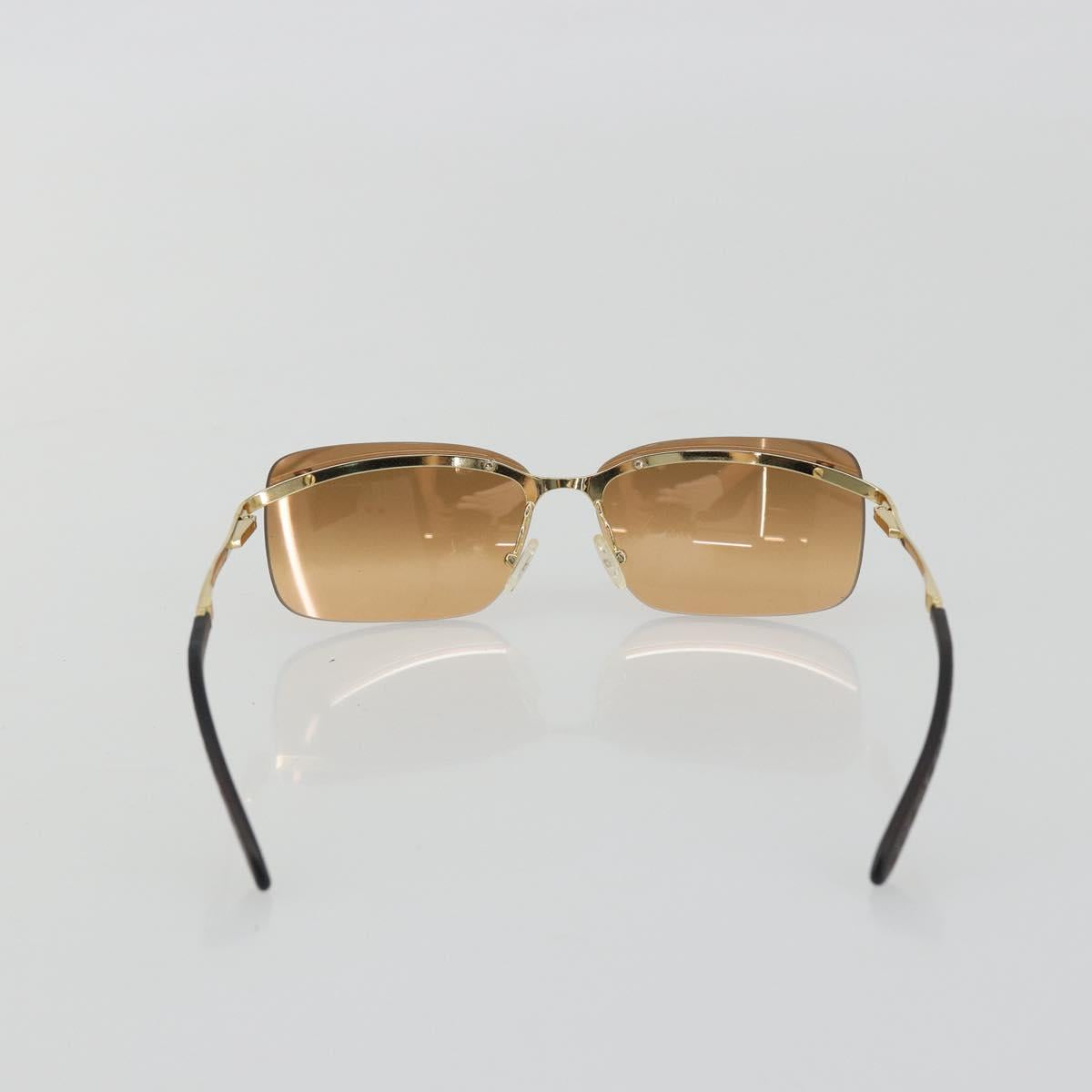 CELINE C Macadam Rimless Sunglasses Metal Brown Gold Auth BA14022V