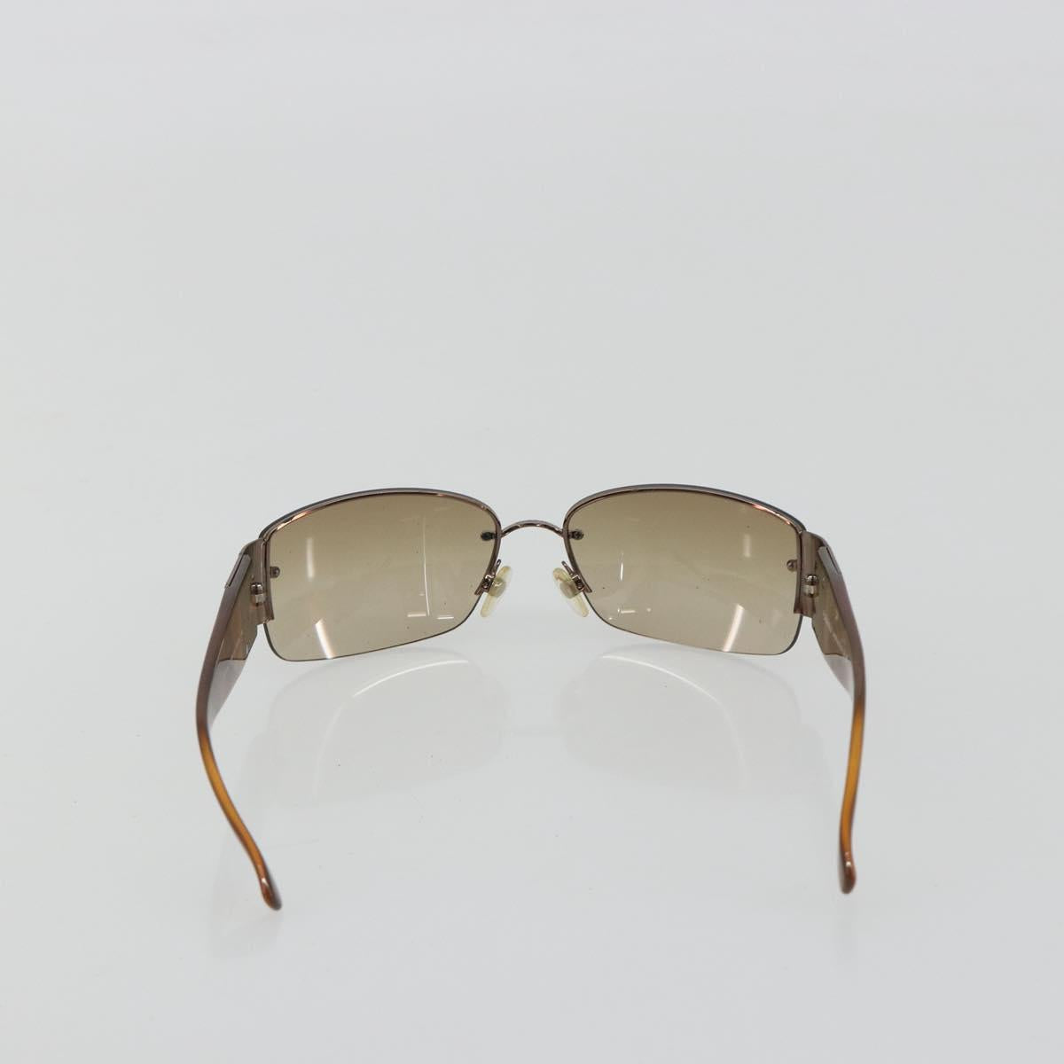 CHANEL Sunglasses Plastic Brown Silver CC Auth BA14023