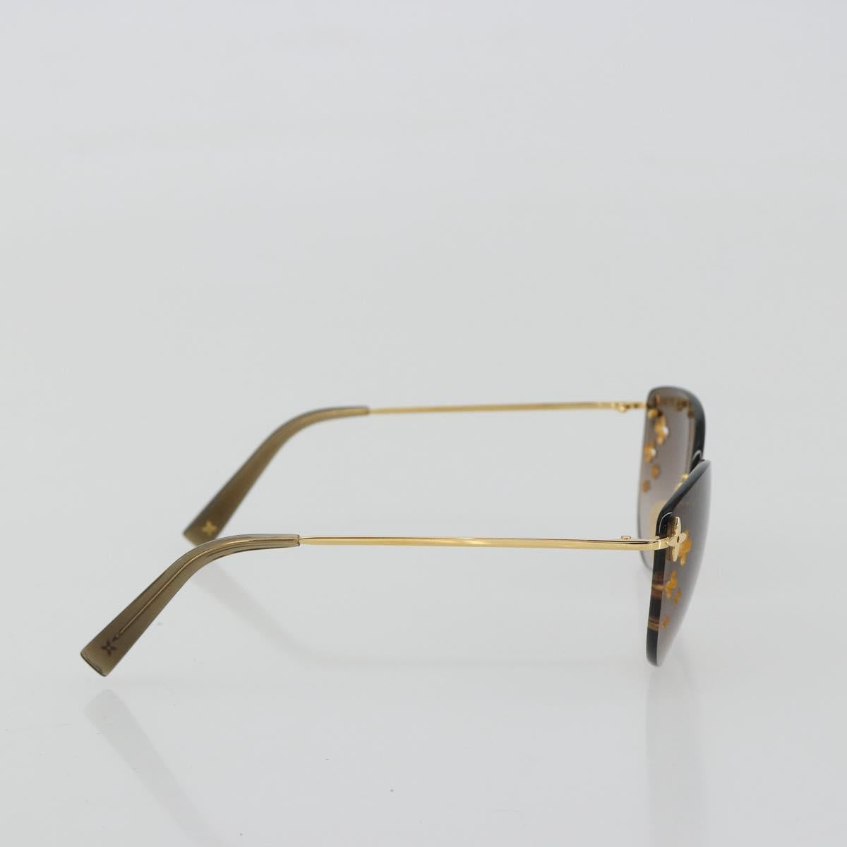 LOUIS VUITTON Desmayo Cat Eye Sunglasses Metal Brown Gold Z0051U Auth BA14024M