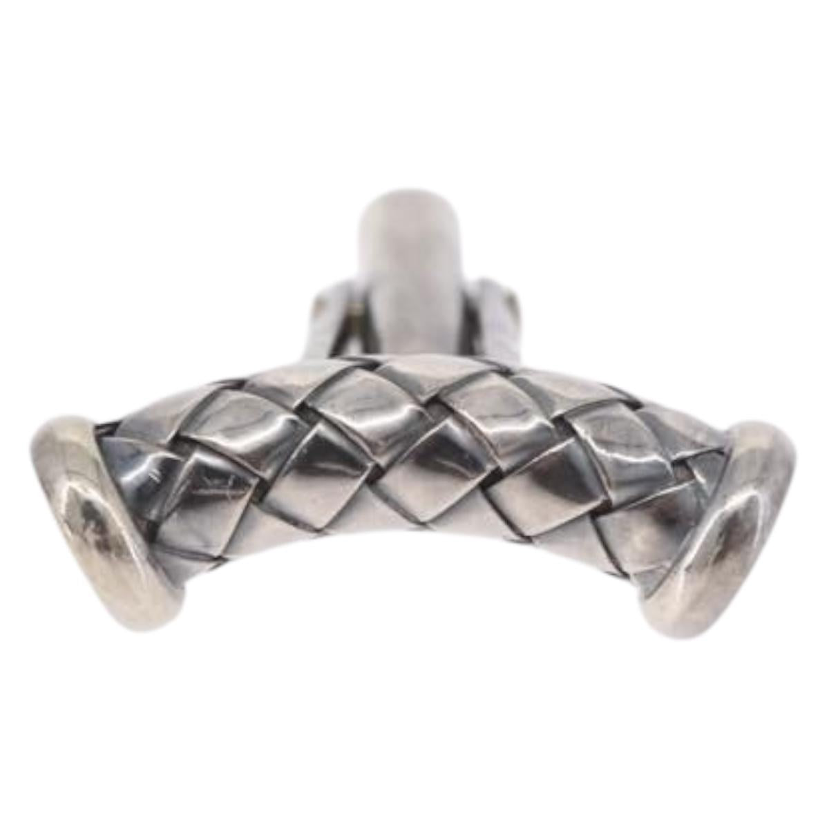 BOTTEGA VENETA INTRECCIATO Cuffs & Cuff Case Silver Ag925 Auth BA14025V