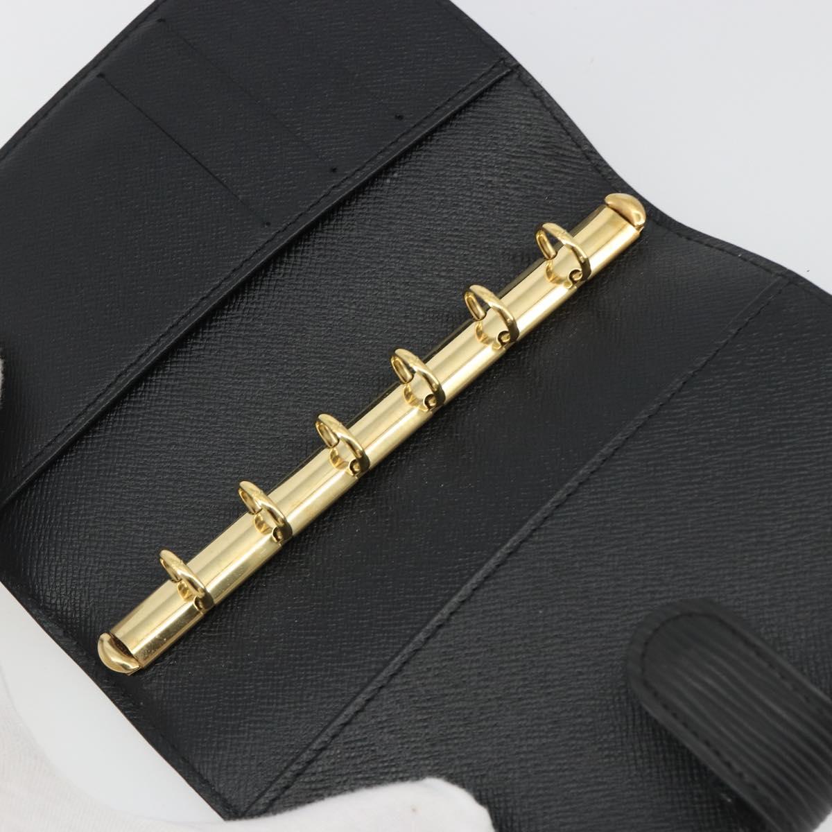 LOUIS VUITTON Epi Agenda PM Day Planner Cover Black R20052 LV Auth BA14026