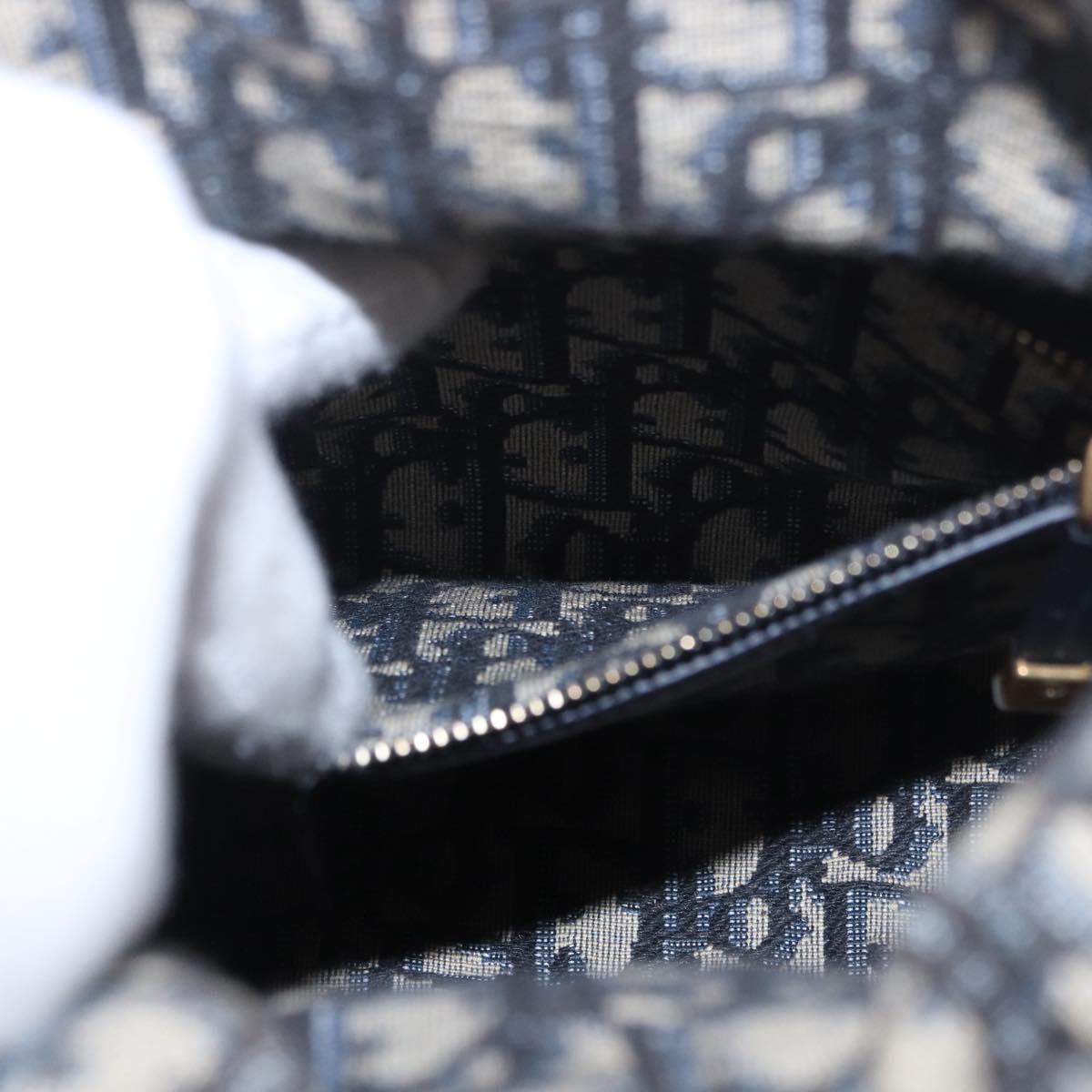 Christian Dior Oblique Jacquard Lady Dior Medium Rattan Navy Auth BA14029SAM