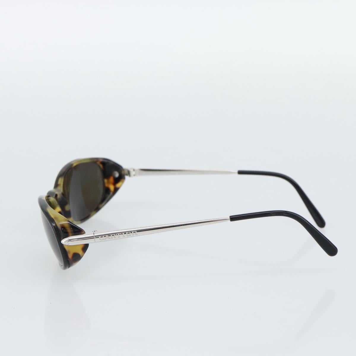 CARTIER Tortoise Sunglasses Metal Brown Silver Auth BA14032V