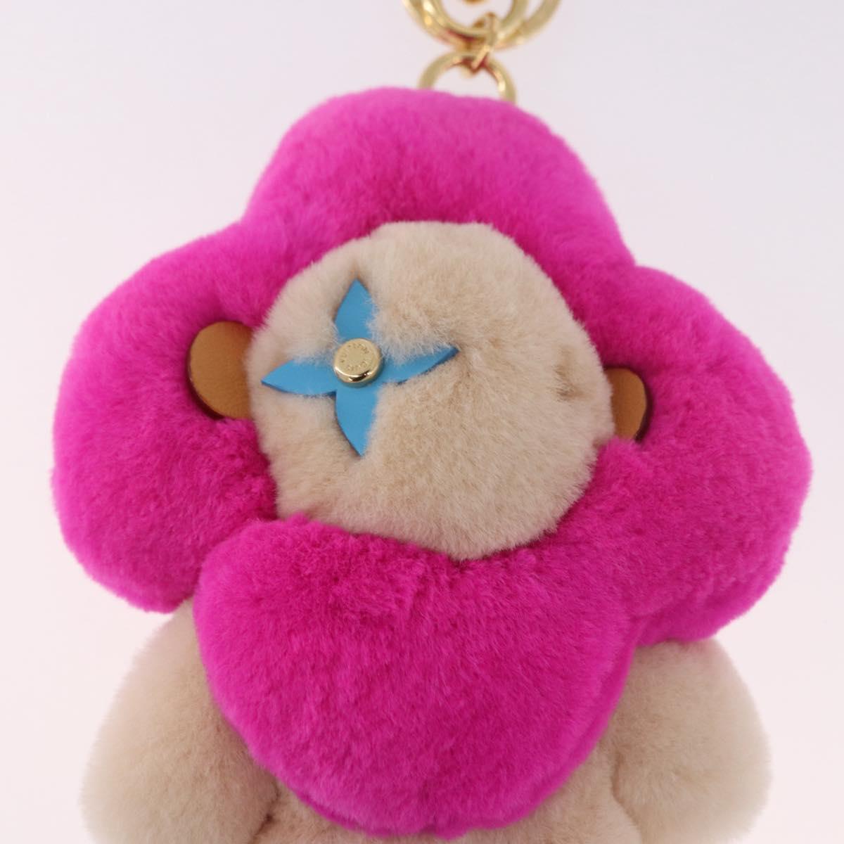 LOUIS VUITTON Vivienne Vison Christmas Key Holder Fur Pink M00870 Auth BA14035M