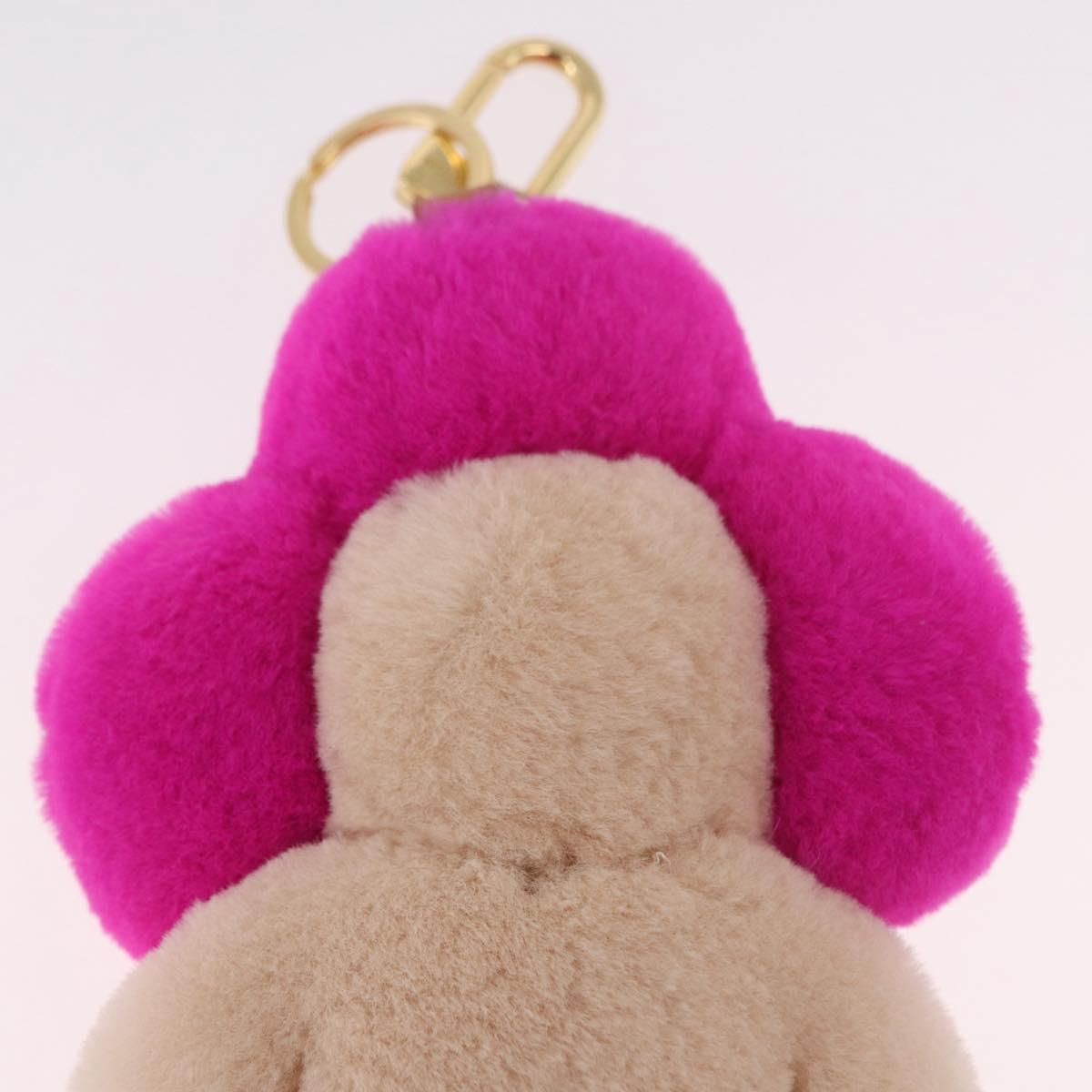 LOUIS VUITTON Vivienne Vison Christmas Key Holder Fur Pink M00870 Auth BA14035M