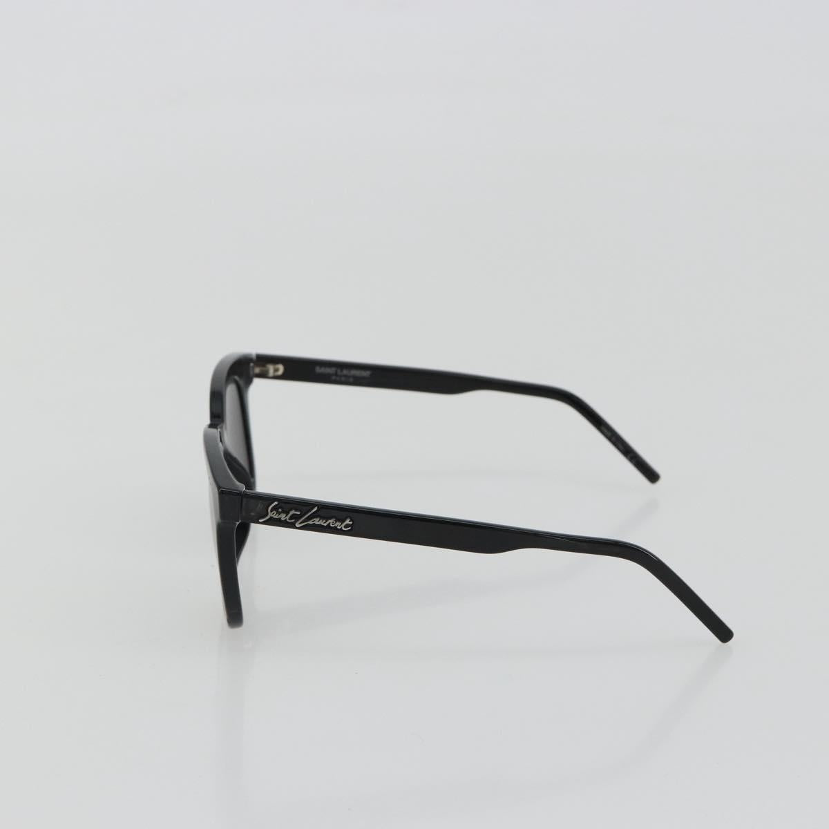 SAINT LAURENT Sunglasses plastic Black Silver Auth BA14043