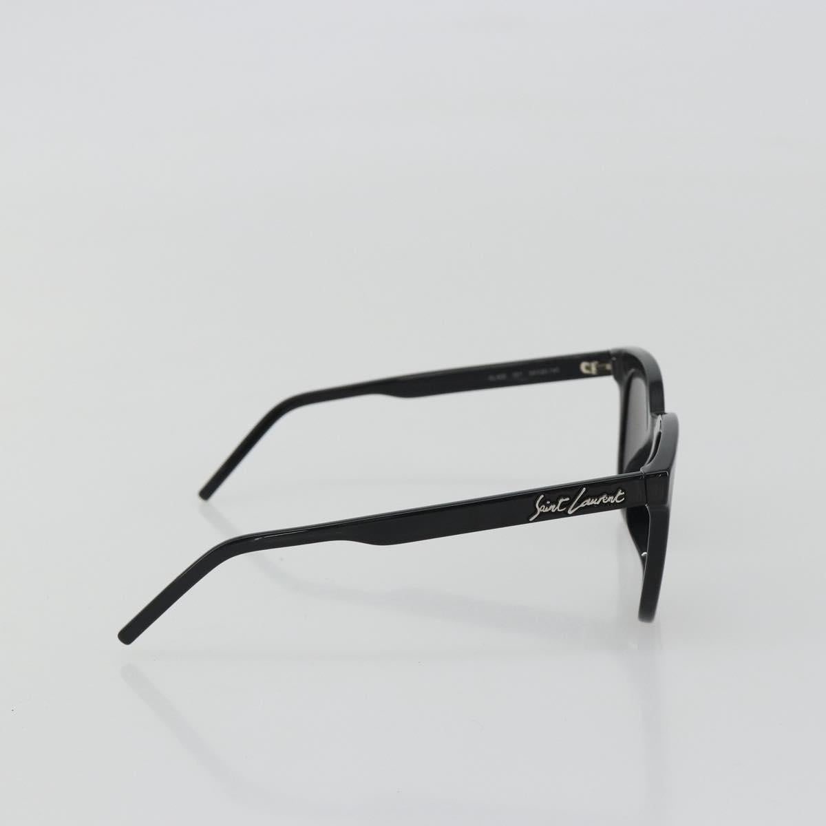 SAINT LAURENT Sunglasses plastic Black Silver Auth BA14043