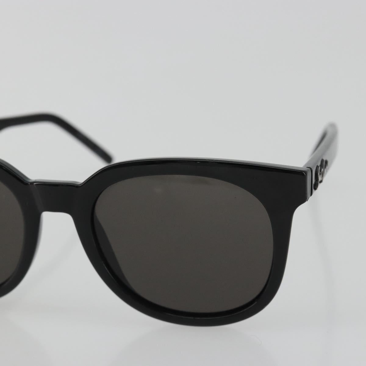 SAINT LAURENT Sunglasses plastic Black Silver Auth BA14043