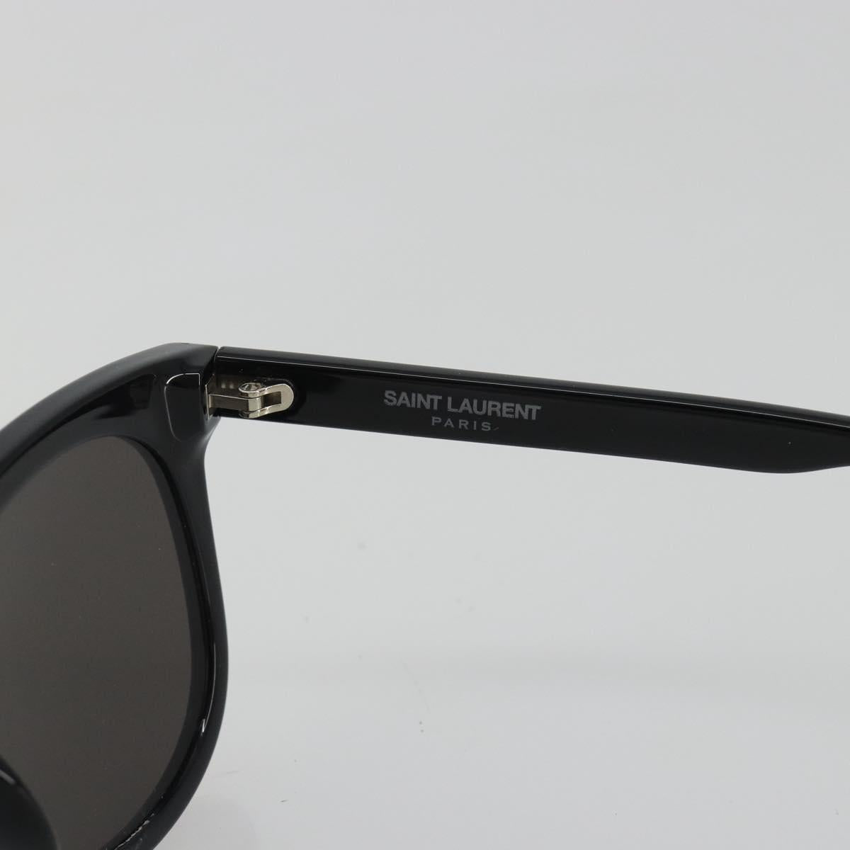 SAINT LAURENT Sunglasses plastic Black Silver Auth BA14043