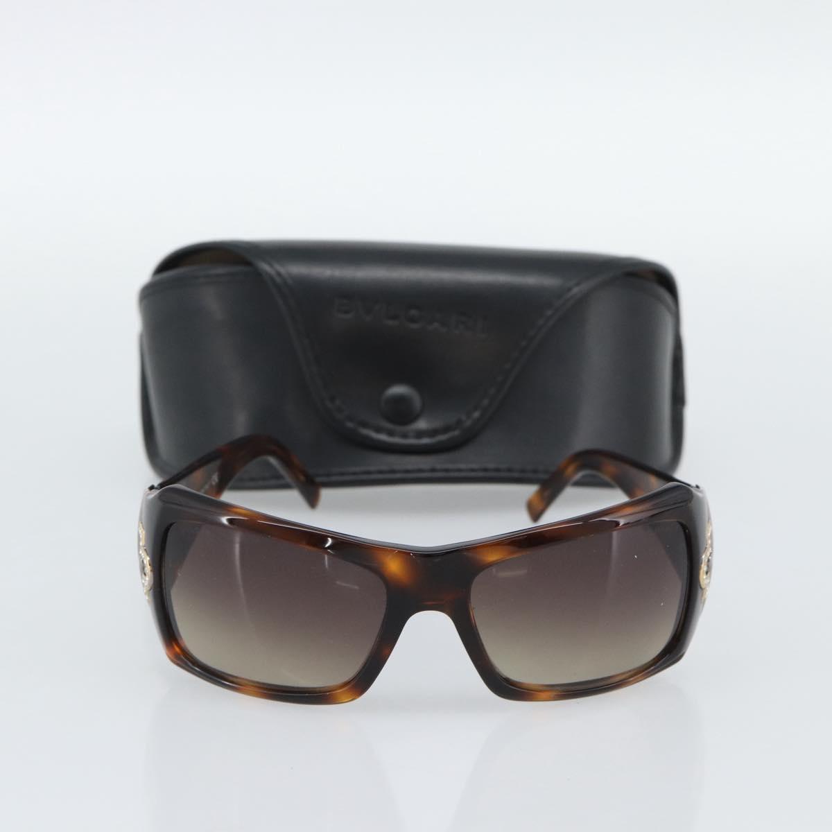 BVLGARI Sunglasses Plastic Brown Gold Auth BA14044