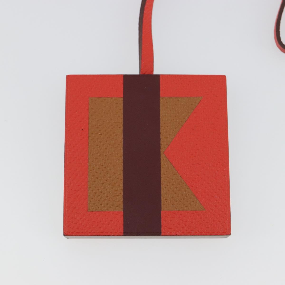 HERMES Retort Okare K Bag Charm Leather Orange Auth BA14045M