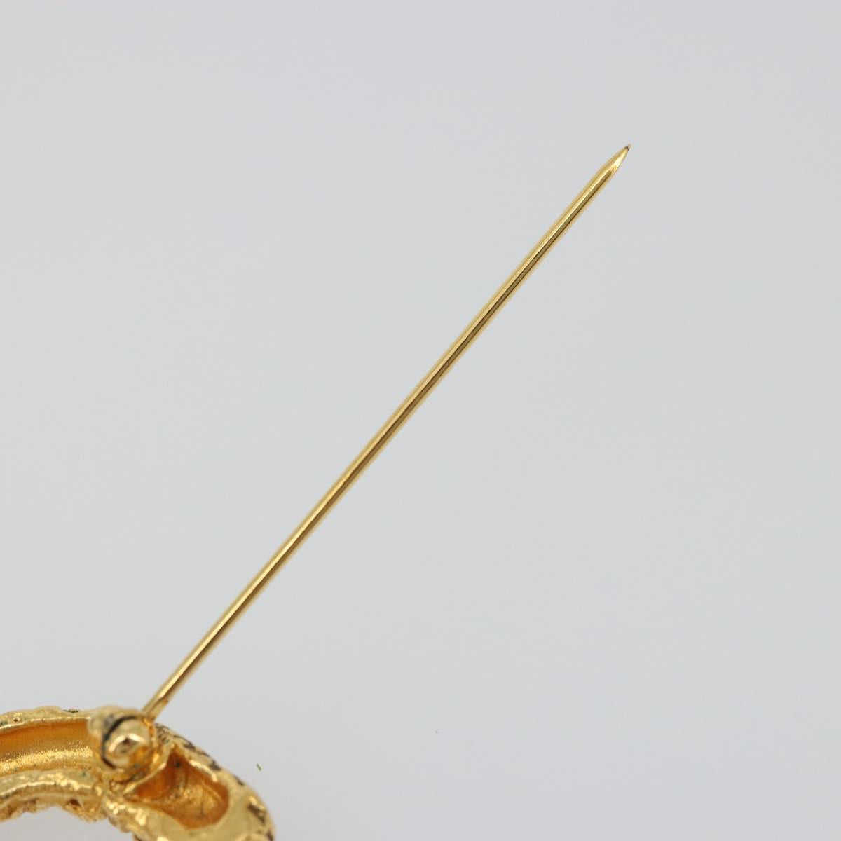 CHANEL Lava Brooch Metal Gold Tone CC Auth BA14046V