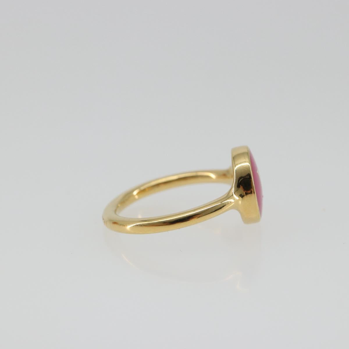 LOUIS VUITTON LV Confetti Ring Metal Fuchsia Pink Gold Tone M1921L Auth BA14048M