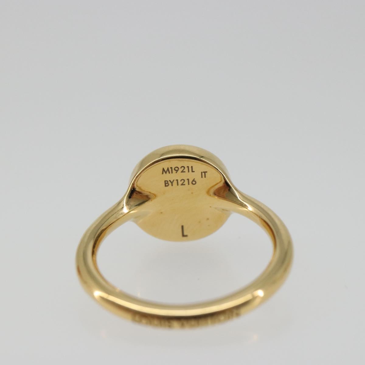 LOUIS VUITTON LV Confetti Ring Metal Fuchsia Pink Gold Tone M1921L Auth BA14048M