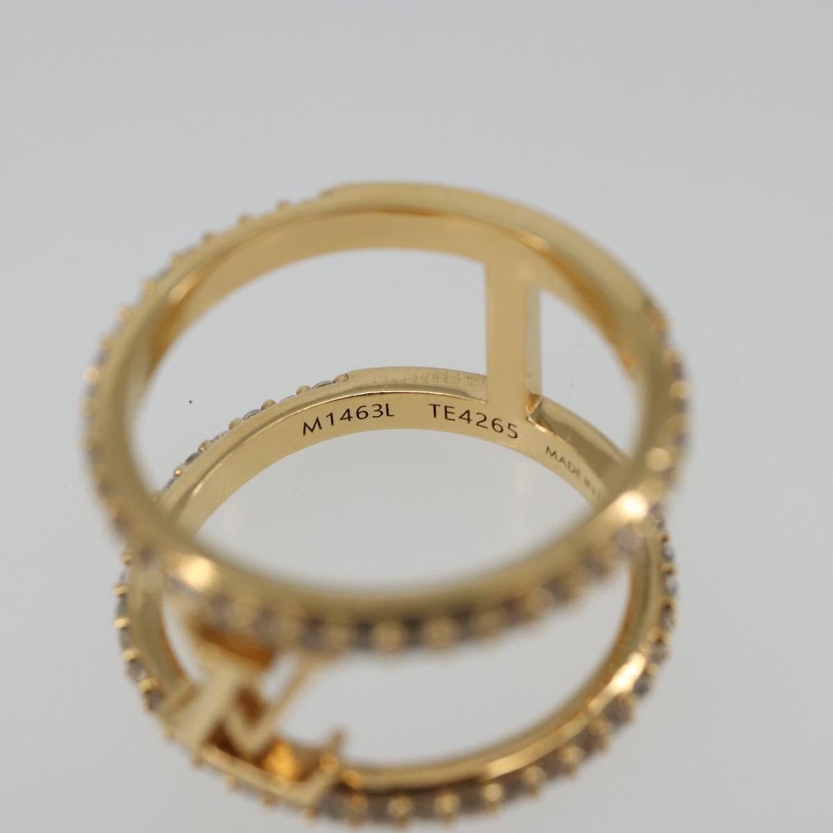 LOUIS VUITTON LV Iconic Strass Ring Metal Gold Tone M1463L LV Auth BA14049M