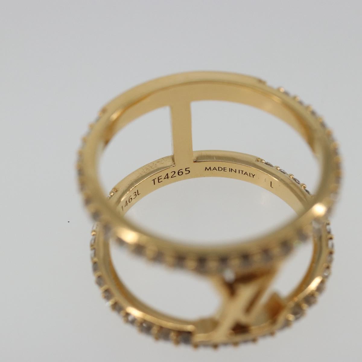 LOUIS VUITTON LV Iconic Strass Ring Metal Gold Tone M1463L LV Auth BA14049M