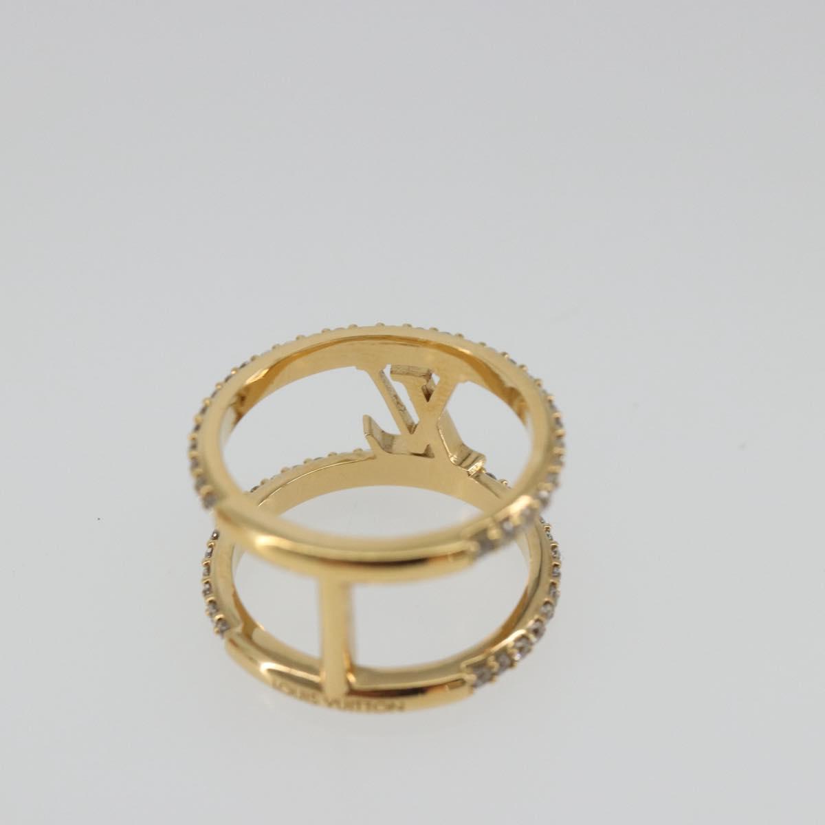 LOUIS VUITTON LV Iconic Strass Ring Metal Gold Tone M1463L LV Auth BA14049M