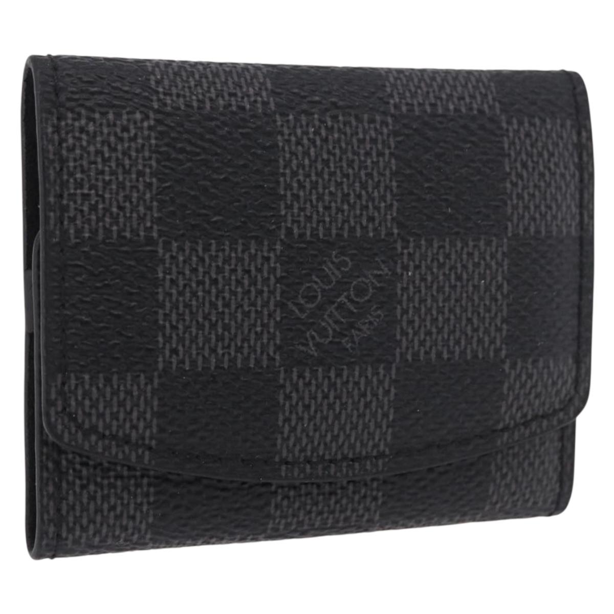 LOUIS VUITTON Damier Grafitte Bouton de Manchette Cuff Case LV Auth BA14050
