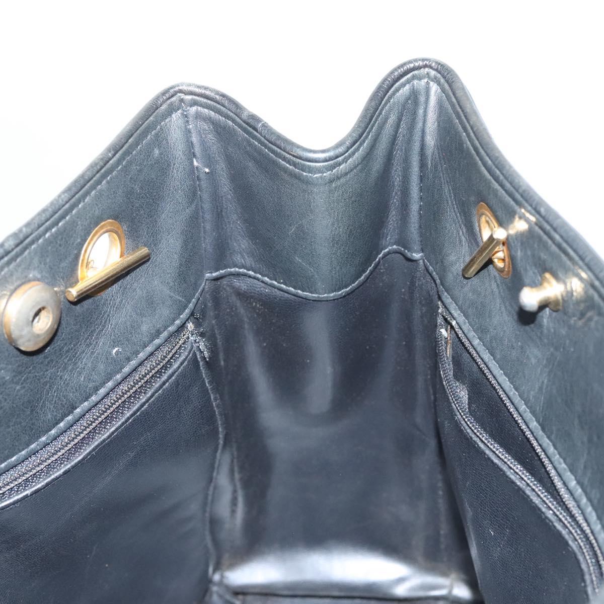 CHANEL Matelasse Chain Shoulder Bag Lamb Skin Black Gold CC Auth BA1407