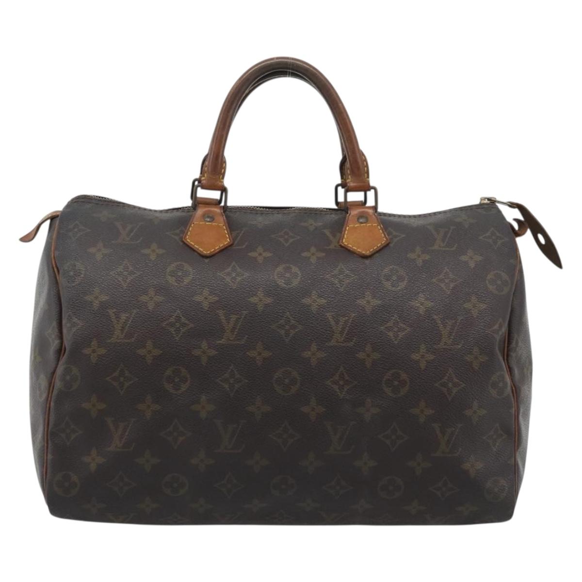 LOUIS VUITTON Monogram Speedy 35 Hand Bag M41524 LV Auth BA14078