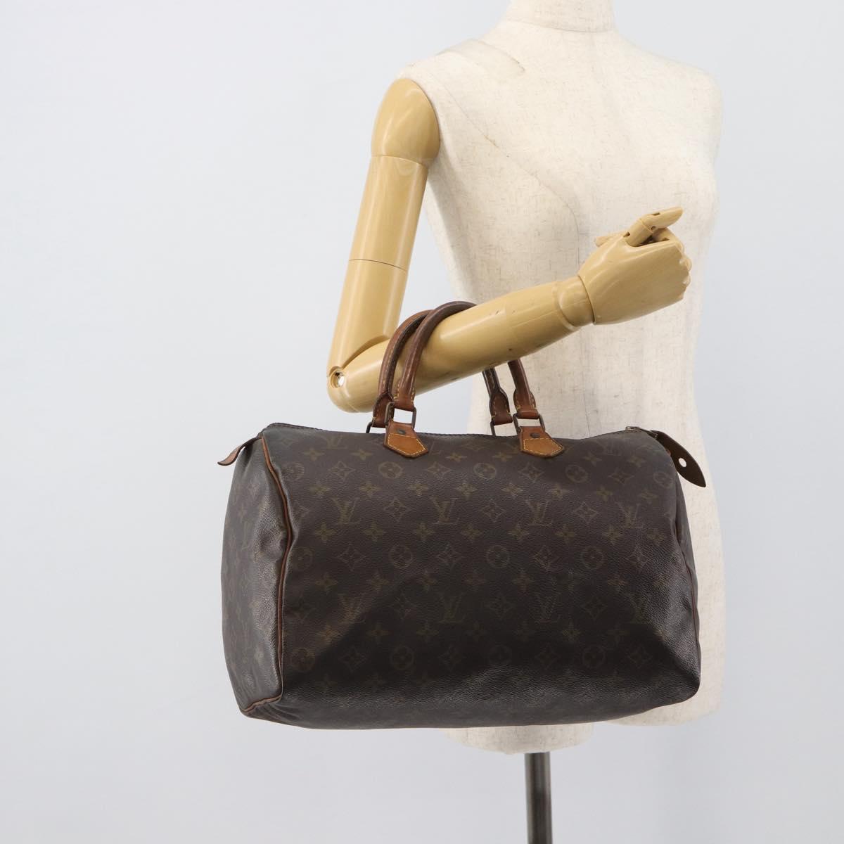 LOUIS VUITTON Monogram Speedy 35 Hand Bag M41524 LV Auth BA14078