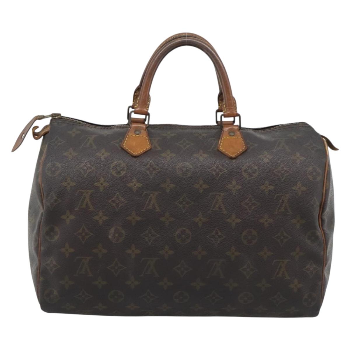 LOUIS VUITTON Monogram Speedy 35 Hand Bag M41524 LV Auth BA14078