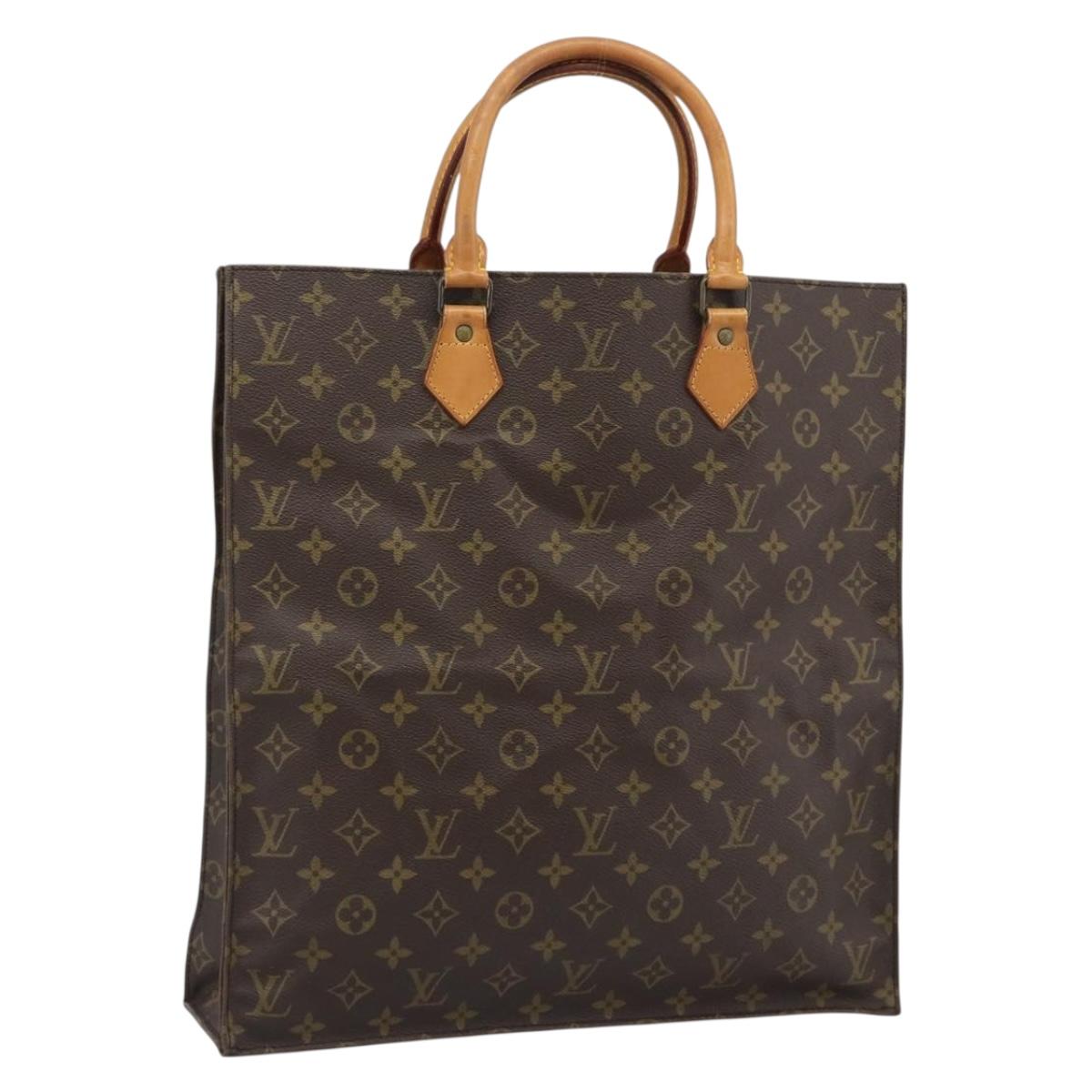 LOUIS VUITTON Monogram Sac Plat Hand Bag M51140 LV Auth BA14080A
