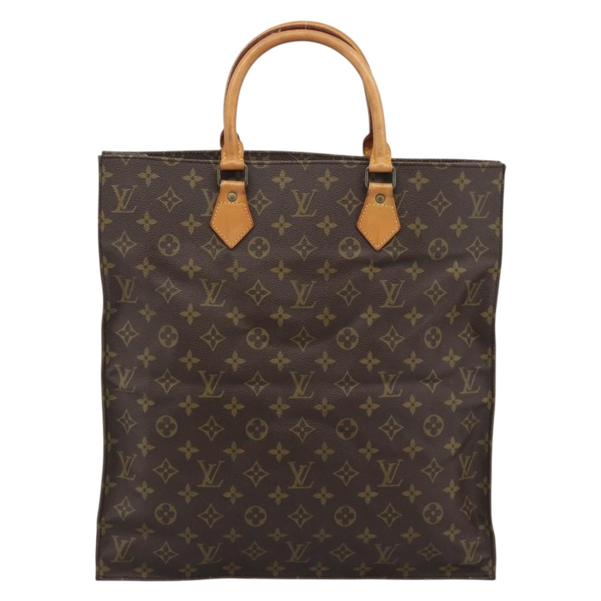 LOUIS VUITTON Monogram Sac Plat Hand Bag M51140 LV Auth BA14080A