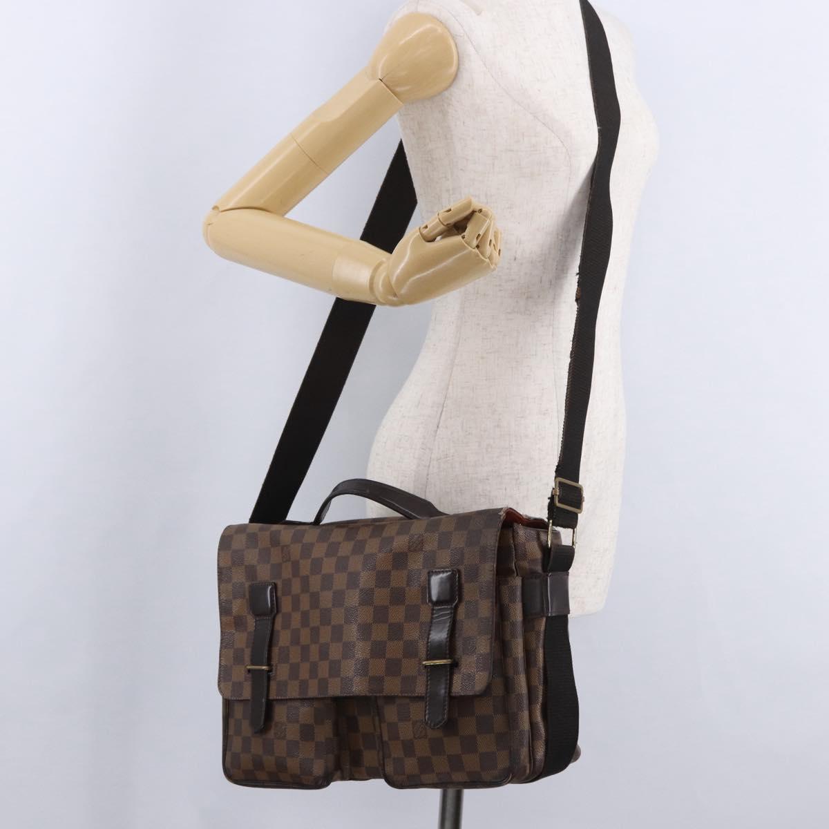 LOUIS VUITTON Damier Ebene Broadway Shoulder Bag N42270 LV Auth BA14084