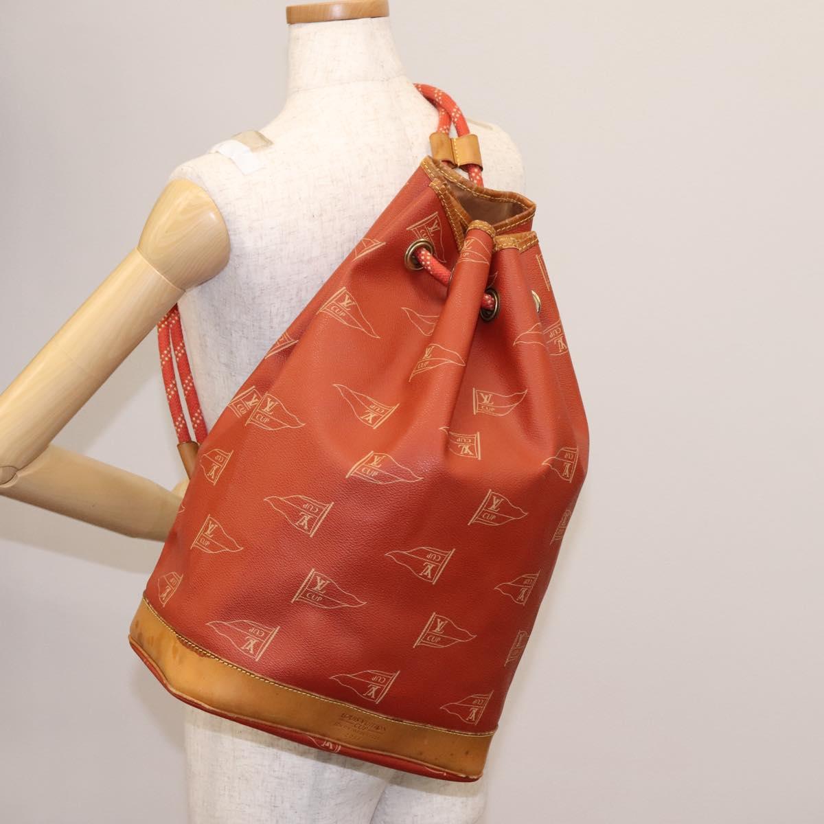 LOUIS VUITTON LV cup Saint Tropez Shoulder Bag Red M80026 LV Auth BA1410
