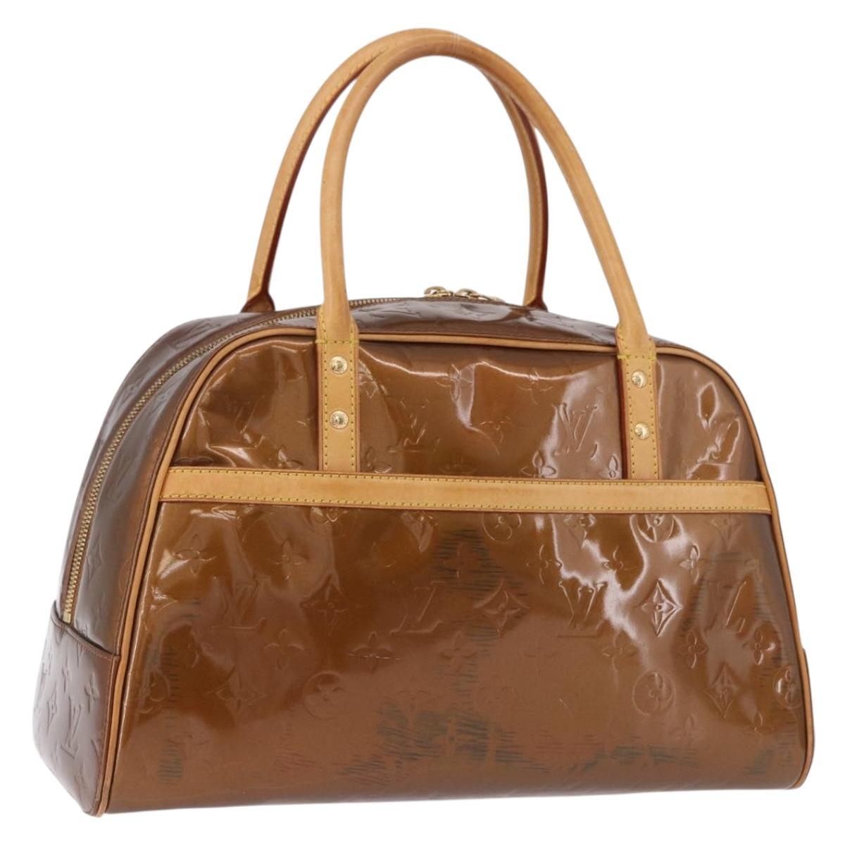 LOUIS VUITTON Monogram Vernis Tompkins Square Bag Bronze M91103 LV Auth BA14111