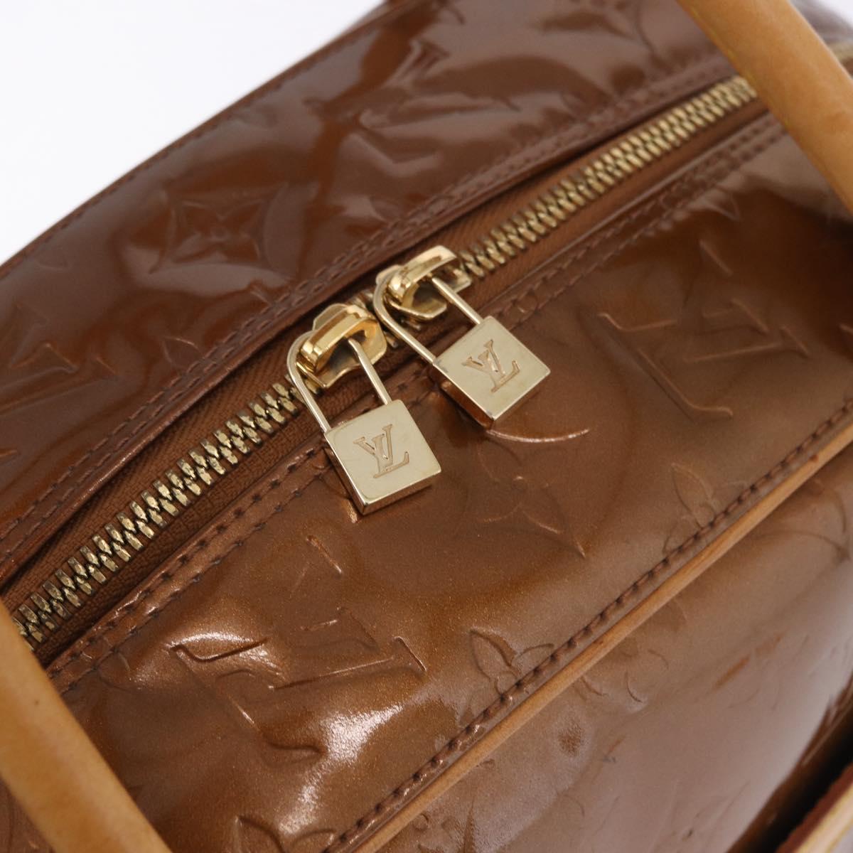 LOUIS VUITTON Monogram Vernis Tompkins Square Bag Bronze M91103 LV Auth BA14111