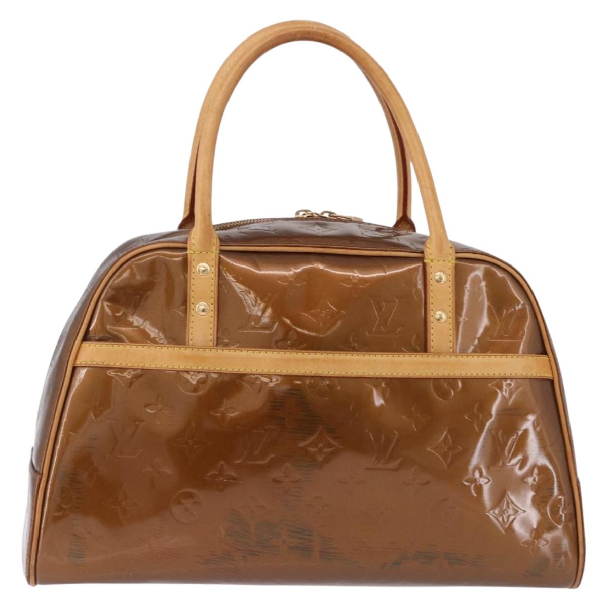 LOUIS VUITTON Monogram Vernis Tompkins Square Bag Bronze M91103 LV Auth BA14111