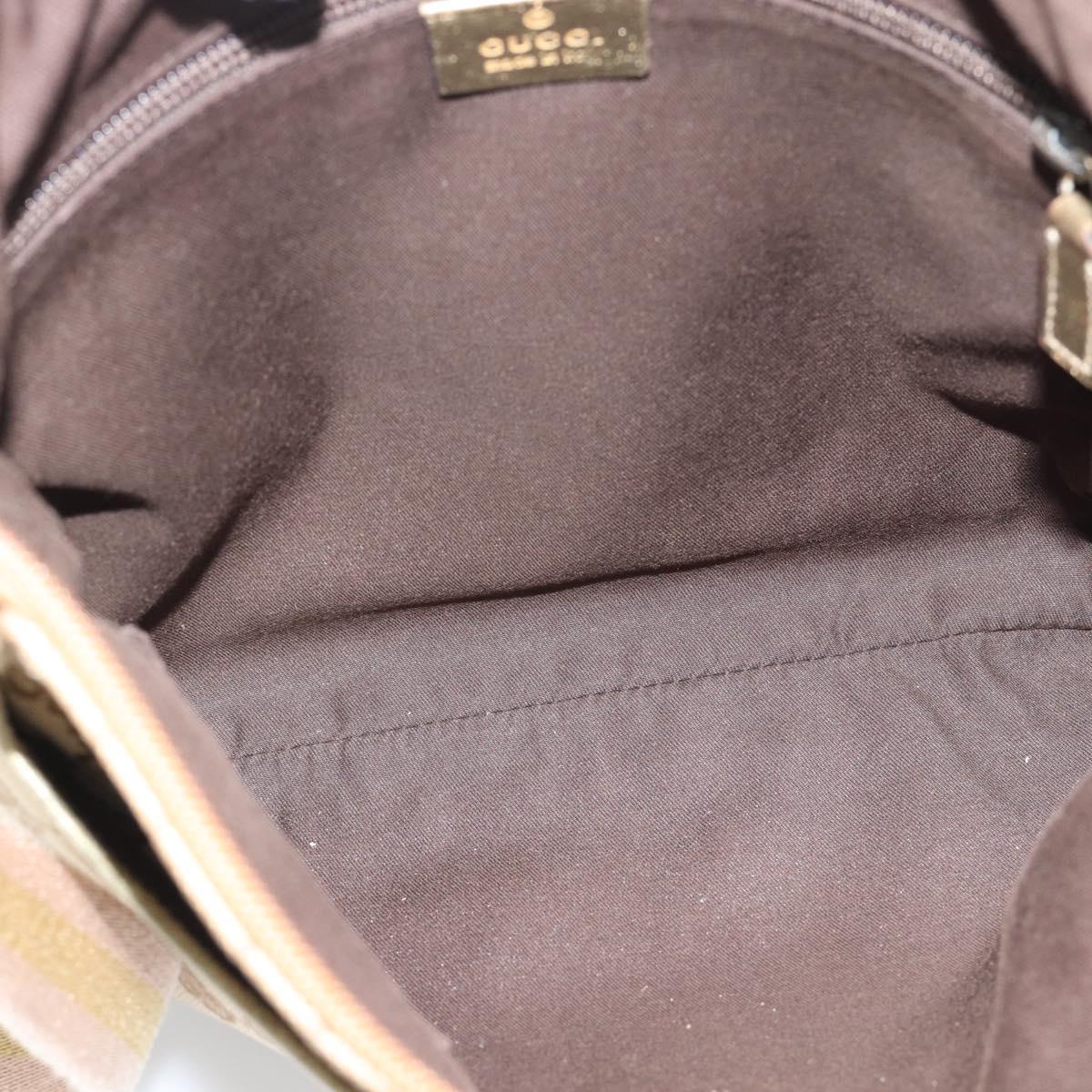GUCCI GG Canvas Shoulder Bag Beige Gold 145857 Auth BA14114