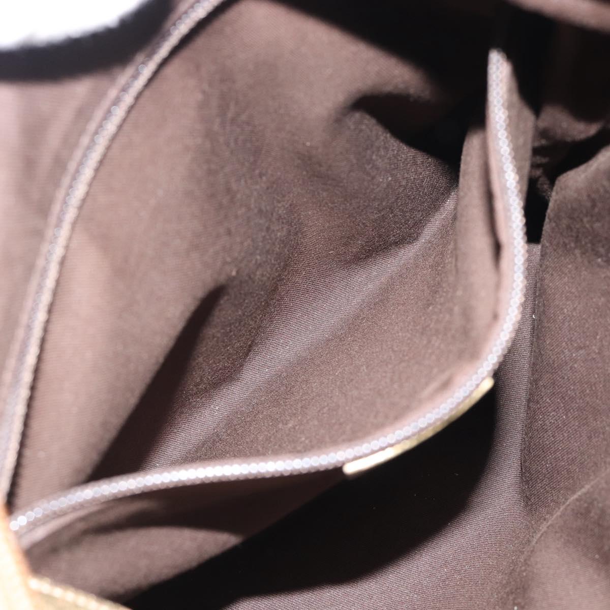 GUCCI GG Canvas Shoulder Bag Beige Gold 145857 Auth BA14114