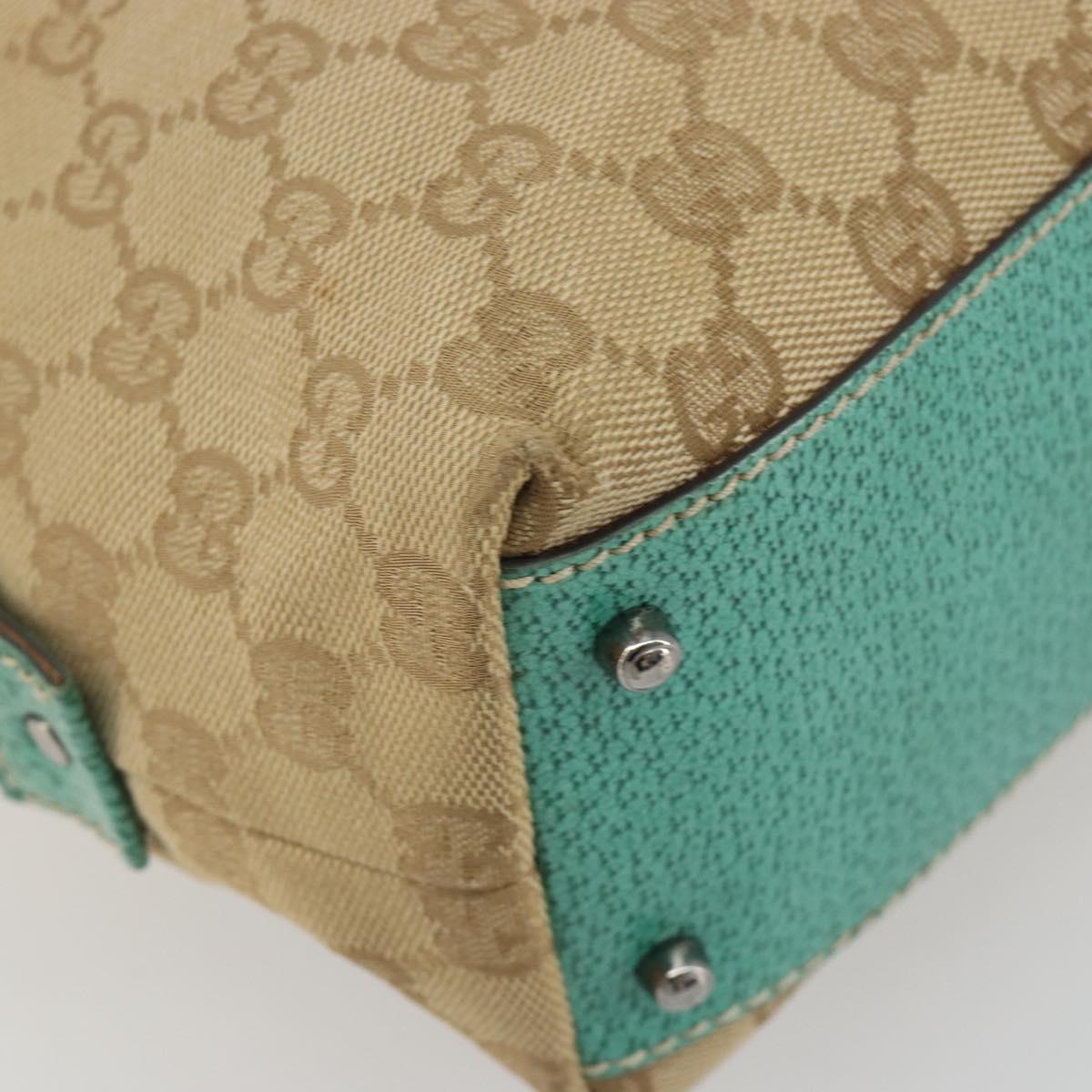 GUCCI GG Canvas Hand Bag Beige Silver 113009 Auth BA14117