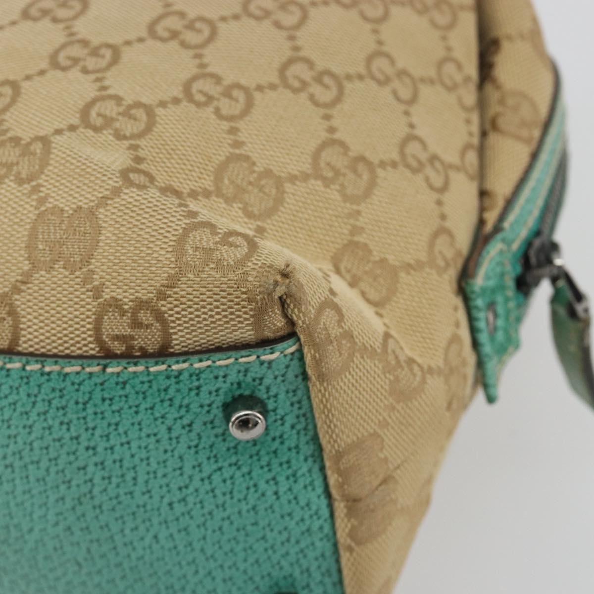 GUCCI GG Canvas Hand Bag Beige Silver 113009 Auth BA14117