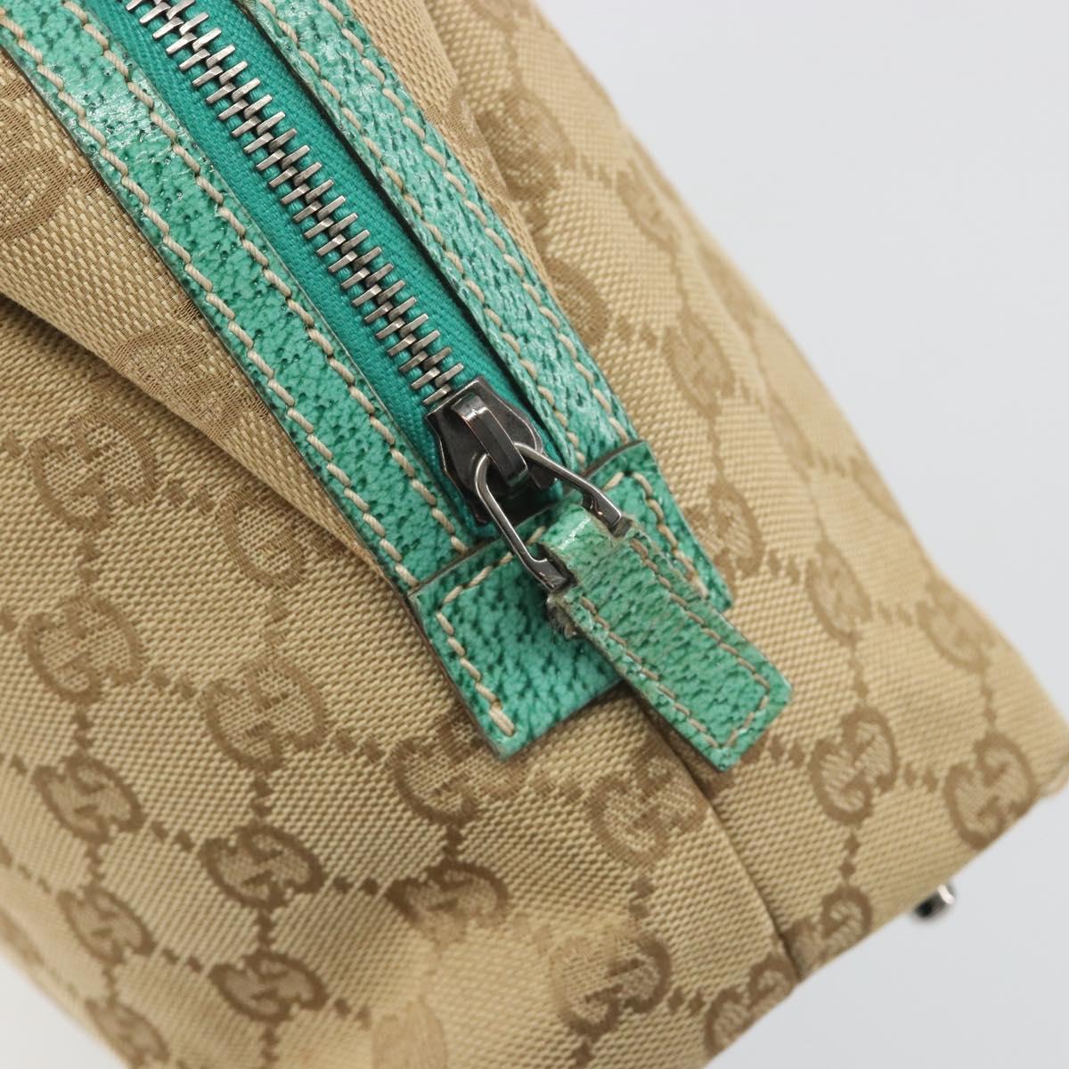 GUCCI GG Canvas Hand Bag Beige Silver 113009 Auth BA14117