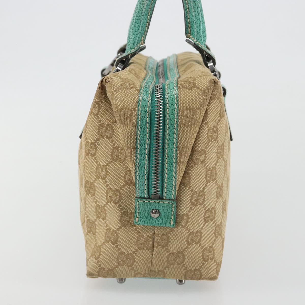 GUCCI GG Canvas Hand Bag Beige Silver 113009 Auth BA14117