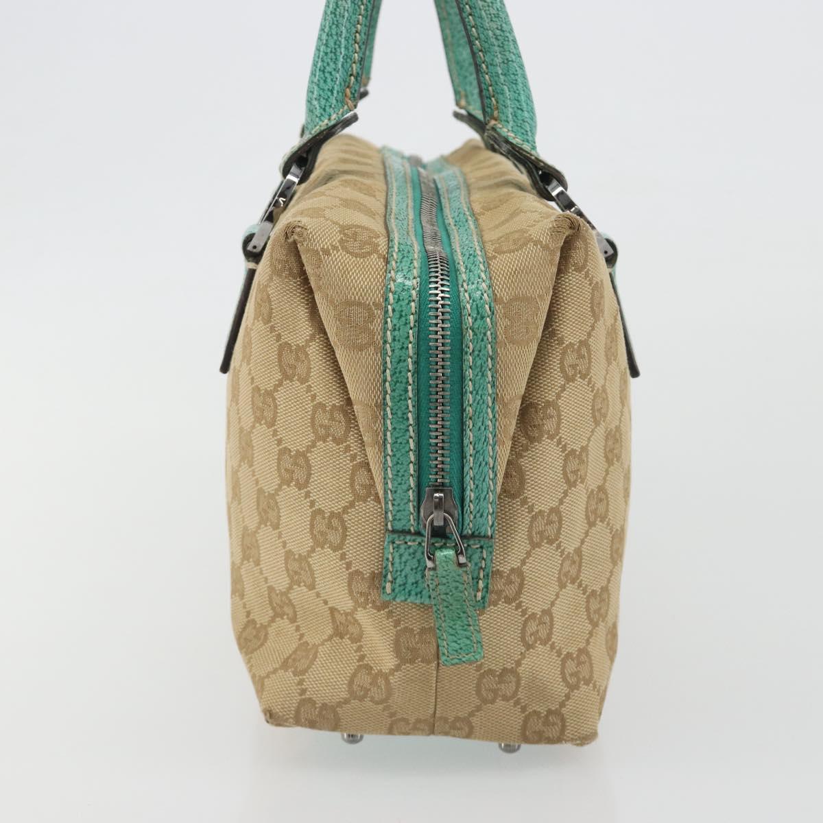 GUCCI GG Canvas Hand Bag Beige Silver 113009 Auth BA14117