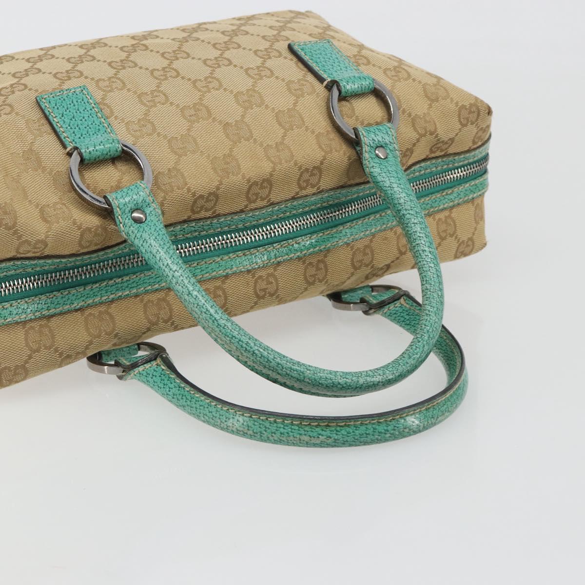 GUCCI GG Canvas Hand Bag Beige Silver 113009 Auth BA14117
