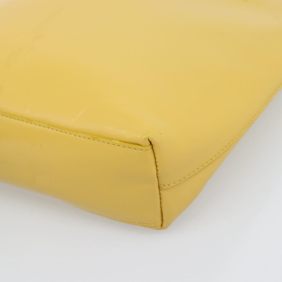 PRADA Hand Bag Leather Yellow Auth BA14118