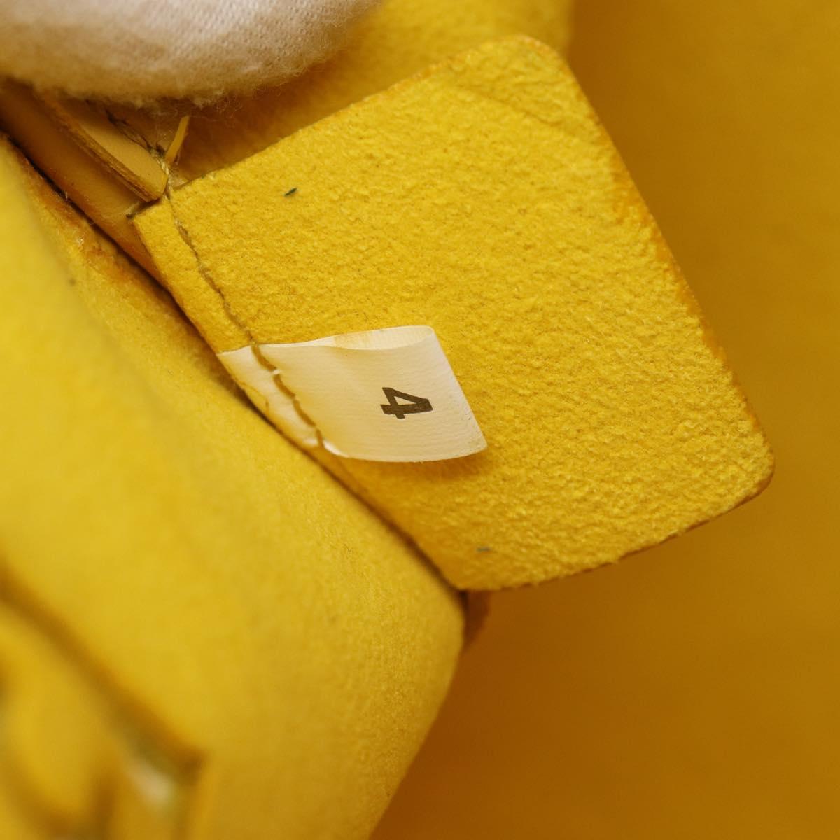 PRADA Hand Bag Leather Yellow Auth BA14118