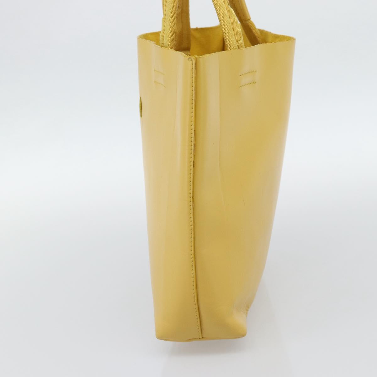PRADA Hand Bag Leather Yellow Auth BA14118