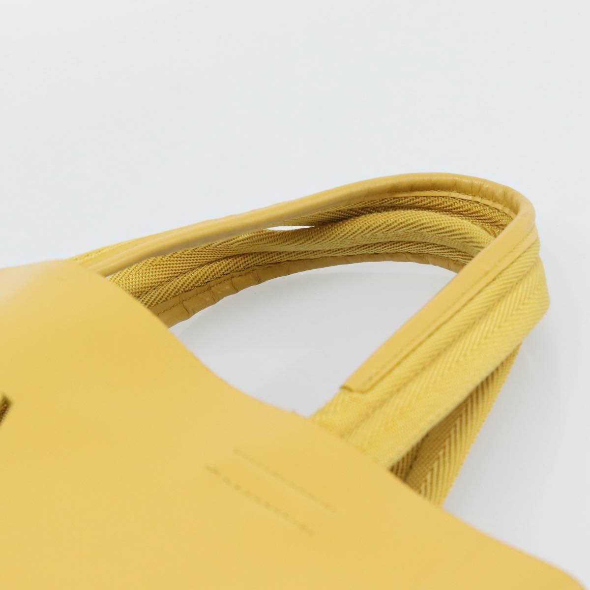 PRADA Hand Bag Leather Yellow Auth BA14118