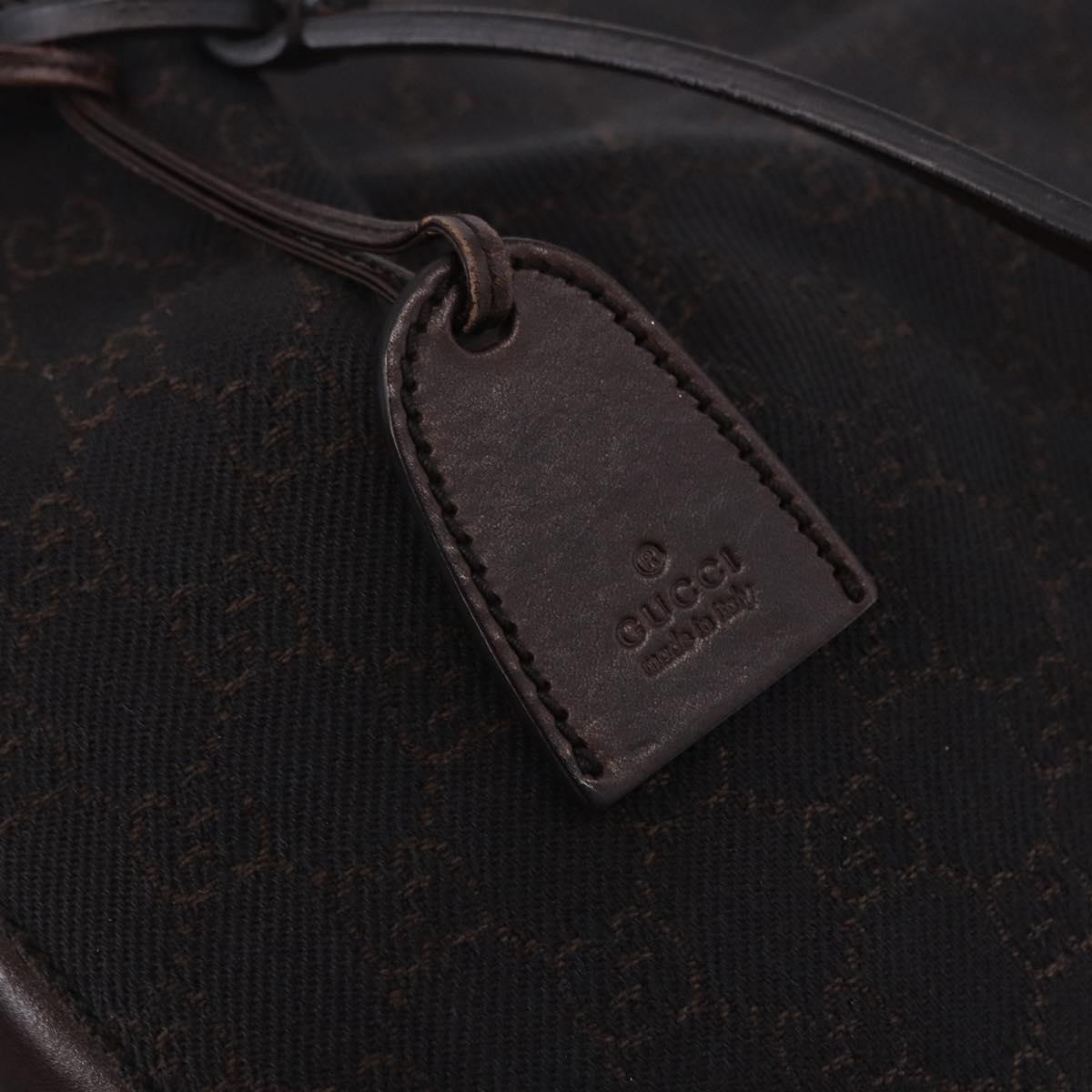 GUCCI GG Canvas Tote Bag Dark Brown Silver 101919 Auth BA14120