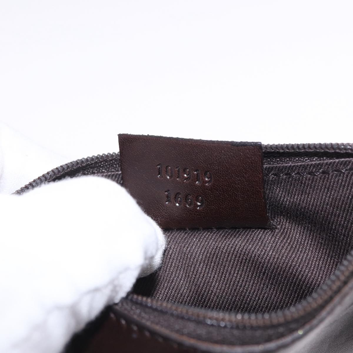 GUCCI GG Canvas Tote Bag Dark Brown Silver 101919 Auth BA14120