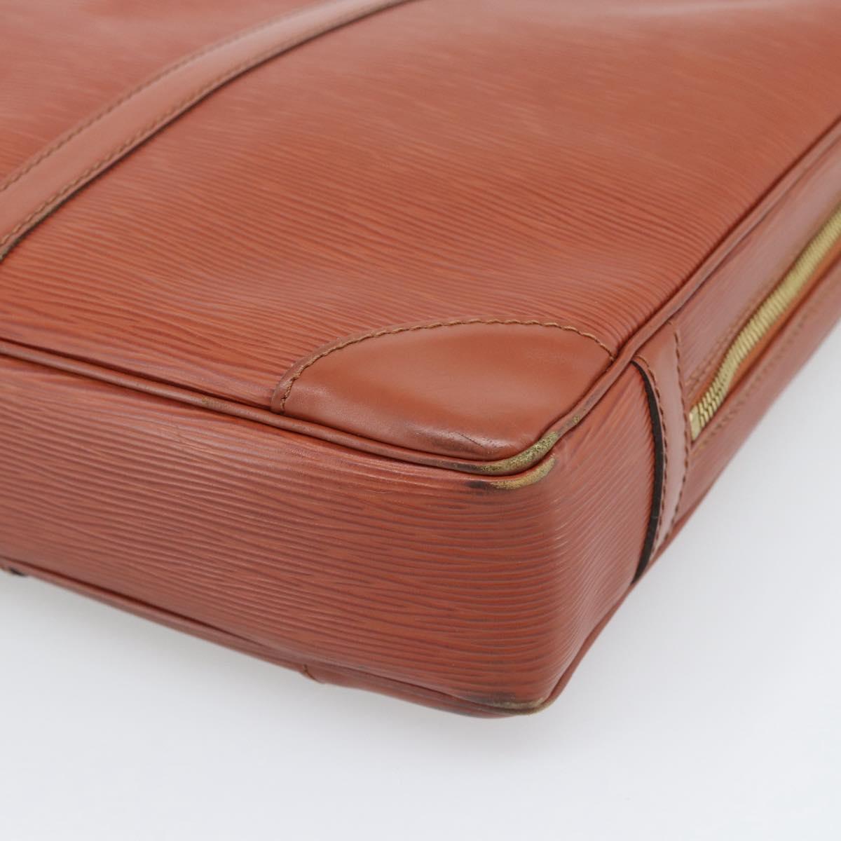 LOUIS VUITTON Epi Porte Documents Voyage Business Bag Brown M54478 Auth BA14123