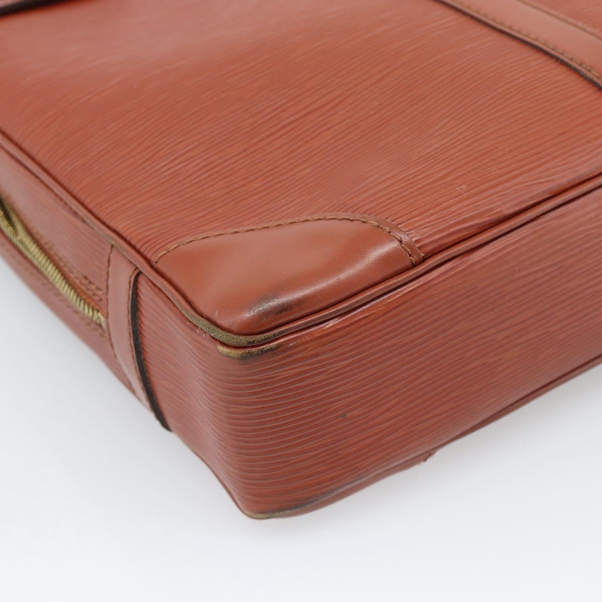 LOUIS VUITTON Epi Porte Documents Voyage Business Bag Brown M54478 Auth BA14123